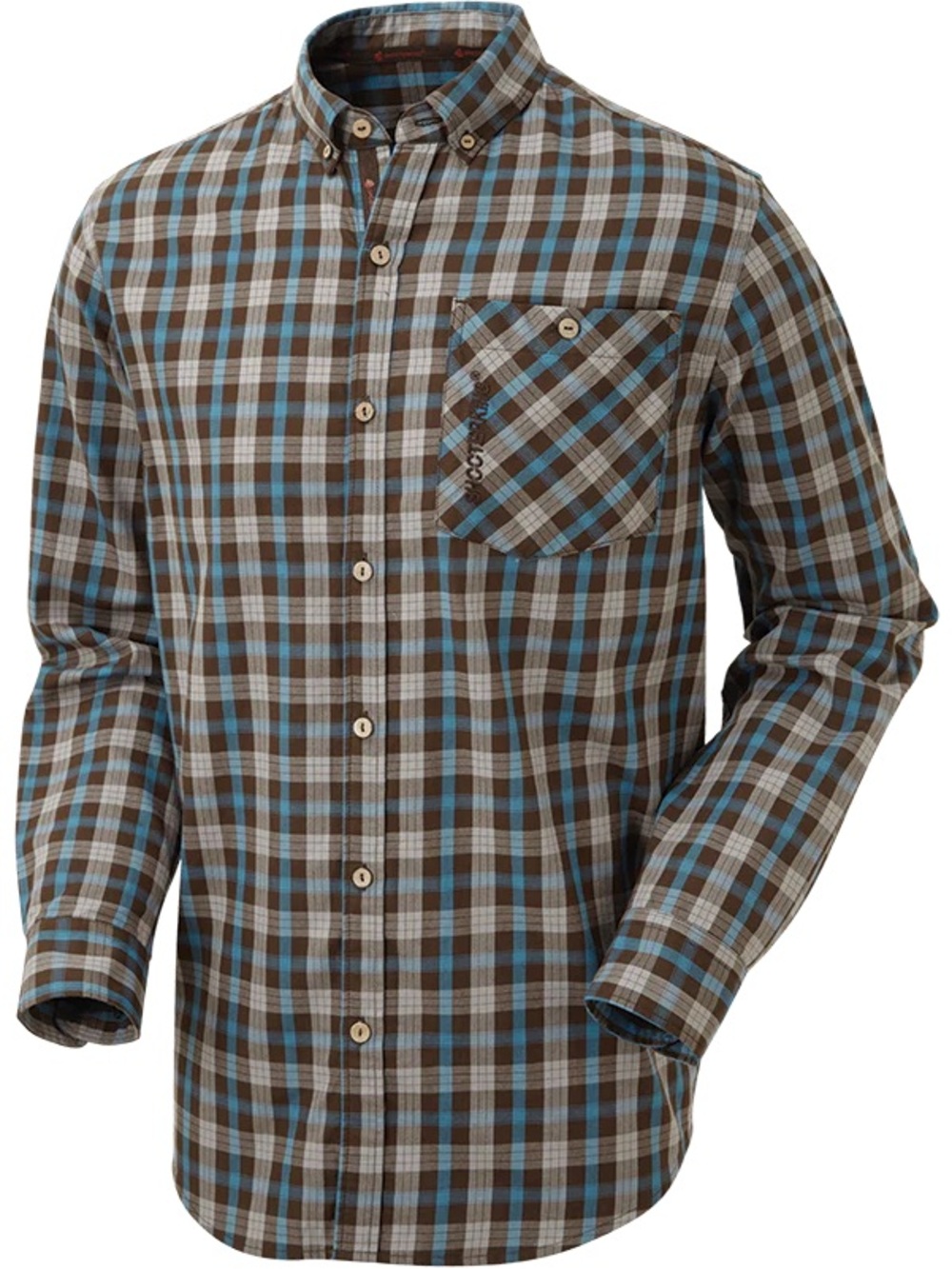 Moorland Shirt - Lake Blue/Brown - Picture 2 of 7
